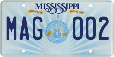 MS license plate MAG002