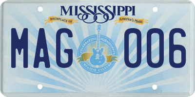 MS license plate MAG006