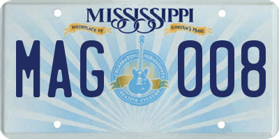 MS license plate MAG008
