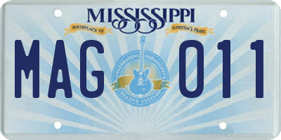 MS license plate MAG011