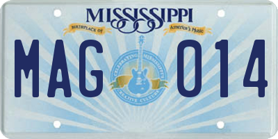 MS license plate MAG014