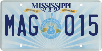 MS license plate MAG015