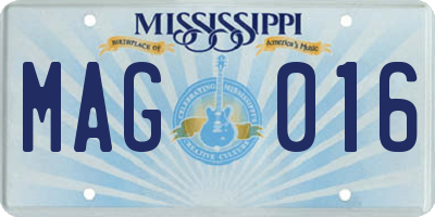 MS license plate MAG016