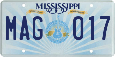 MS license plate MAG017