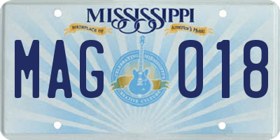 MS license plate MAG018