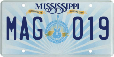 MS license plate MAG019