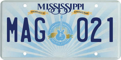 MS license plate MAG021