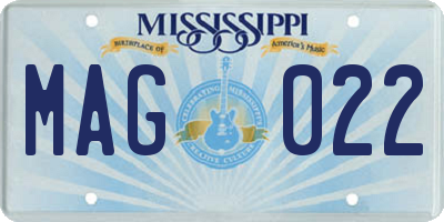 MS license plate MAG022