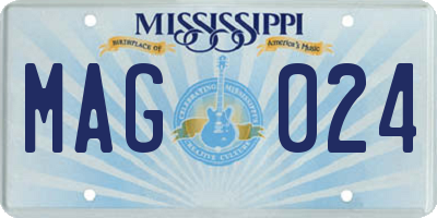 MS license plate MAG024