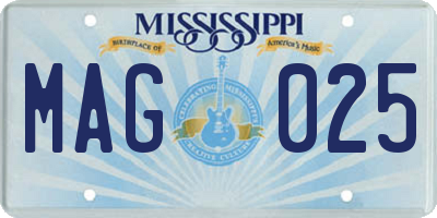 MS license plate MAG025
