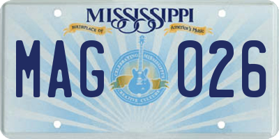 MS license plate MAG026