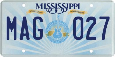 MS license plate MAG027