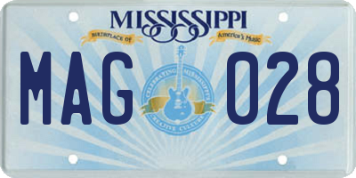 MS license plate MAG028