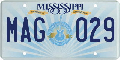 MS license plate MAG029