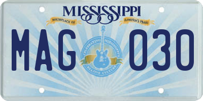 MS license plate MAG030