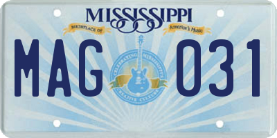MS license plate MAG031