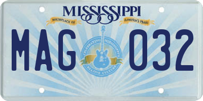 MS license plate MAG032