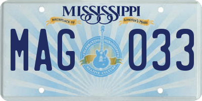 MS license plate MAG033
