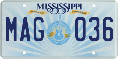 MS license plate MAG036