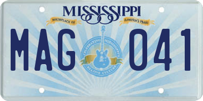 MS license plate MAG041