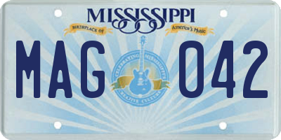 MS license plate MAG042