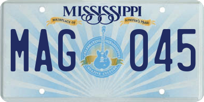 MS license plate MAG045