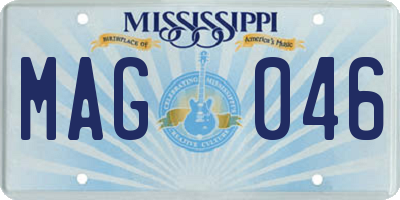 MS license plate MAG046