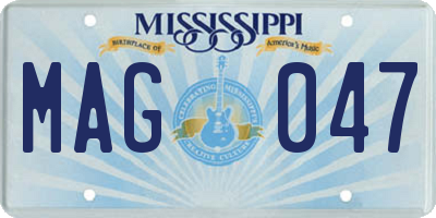 MS license plate MAG047