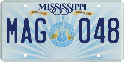 MS license plate MAG048