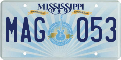 MS license plate MAG053