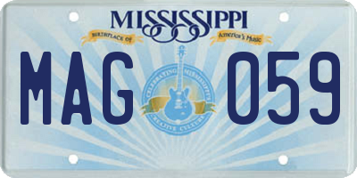 MS license plate MAG059