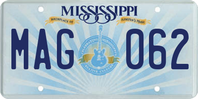 MS license plate MAG062