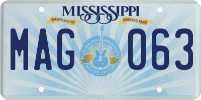 MS license plate MAG063