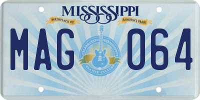 MS license plate MAG064