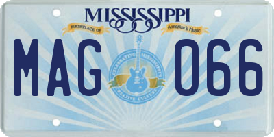MS license plate MAG066