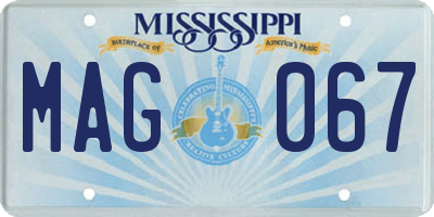 MS license plate MAG067