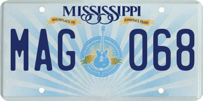 MS license plate MAG068