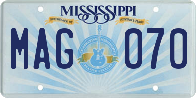 MS license plate MAG070