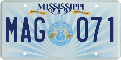 MS license plate MAG071