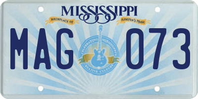 MS license plate MAG073
