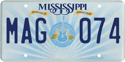 MS license plate MAG074
