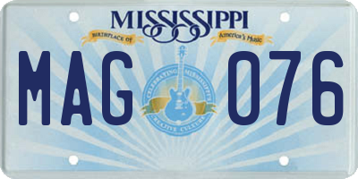 MS license plate MAG076