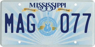 MS license plate MAG077