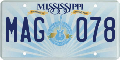 MS license plate MAG078