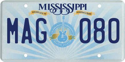 MS license plate MAG080
