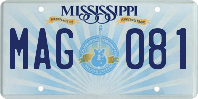 MS license plate MAG081