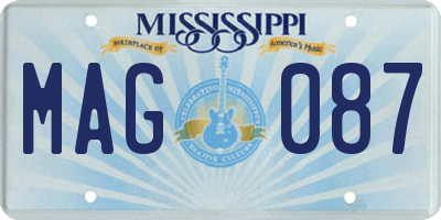 MS license plate MAG087