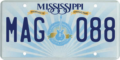 MS license plate MAG088