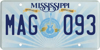 MS license plate MAG093