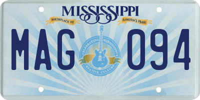 MS license plate MAG094